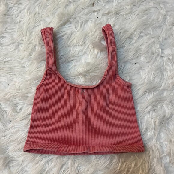 Free People FP Movement Solid Cami Cropped Tank Top S/XS Peach - Picture 2 of 2